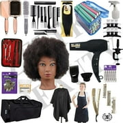 Natural Hair Care & BRAIDING Cosmetology Student KIT Braiding Hair Set Afro Manikin Head Mannequin