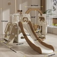 thumbnail image 6 of Slide for Toddlers Age 2-5 Kids Swing and Slide Set Baby Outdoor Indoor Playset with Basketball Hoop and Ball Stair Telescope Playground for Backyard, 6 of 9