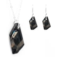 thumbnail image 1 of Juego de aretes y cadena con dije corte DeArt ZVEZDA plata mexicana ley .925 Gris Medianoche, 1 of 4