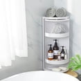 thumbnail image 2 of Estante de esquina, soporte para cosméticos, soporte de baño, estante de baño de plástico multicolor, montaje de almacenamiento sin Almacenamiento y organización del hogar Gris Una sola capa Yuarrent HA083337-01, 2 of 6