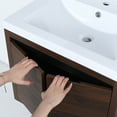 Miniyam 24” Bathroom Vanity Combo with White Gel Basin, Walnut ...