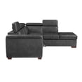 thumbnail image 6 of Lexicon Barre 2-Piece Faux Leather Sectional with Pull-Out Bed in Gray, 6 of 15