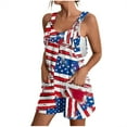 thumbnail image 2 of Xdegoge July 4Th Deals 4Th of July Outfits for Women Sleeveless Summer Rompers American Flag Jumpsuits Star Graphic Striped Jumpers Patriotic Usa Romper Adjustable Strap Rompers with Pockets, 2 of 6