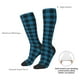 thumbnail image 4 of Balery Blue Black Plaid Calcetines novedosos Calcetines deportivos Calcetines hasta la rodilla Calcetines de algodón Calcetines originales y geniales, 4 of 6