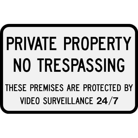 Atlanta Highway Sign PRIVATE PROPERTY NO TRESPASSING 24 SURVEILLANCE Sign 12