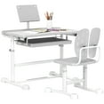 thumbnail image 1 of Qaba Ensemble Bureau et Chaise pour Enfants à Hauteur Réglable avec Plateau Inclinable, Gris, 1 of 10