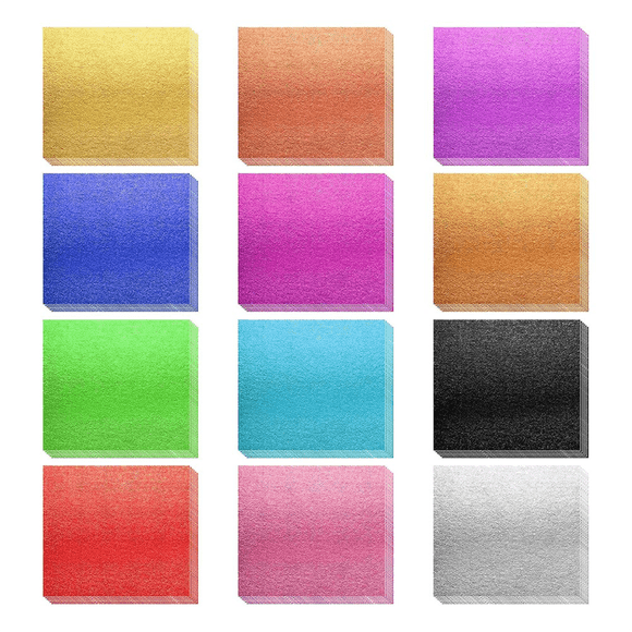 240 Feuilles Feuilles de Feuille d'Or 12 Couleurs Feuille d'Or Multi-Couleur Papier Imitation Feuille d'Or pour Décoration Artistique, Peinture