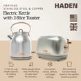 thumbnail image 3 of Haden Heritage 2 Slice Wide Toaster & Electric Water Kettle, Steel & Copper, 3 of 13