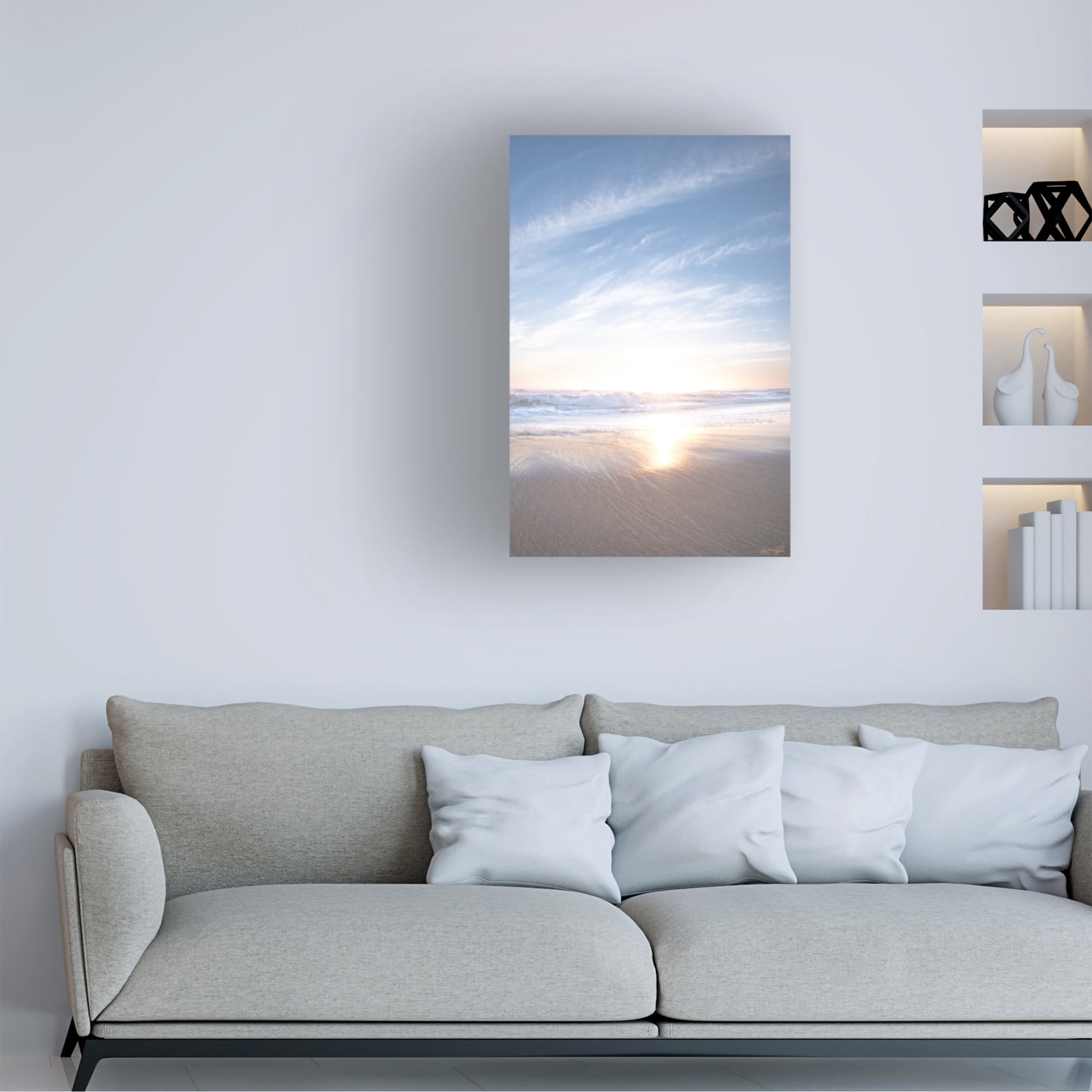 Canvas Wall Art - Life BeautifuLEE 'Ocean Perfect Morning' Wall Art for Living Room, Bedroom, or Office Décor by Trademark Fine Art - 30 x 47 Inches