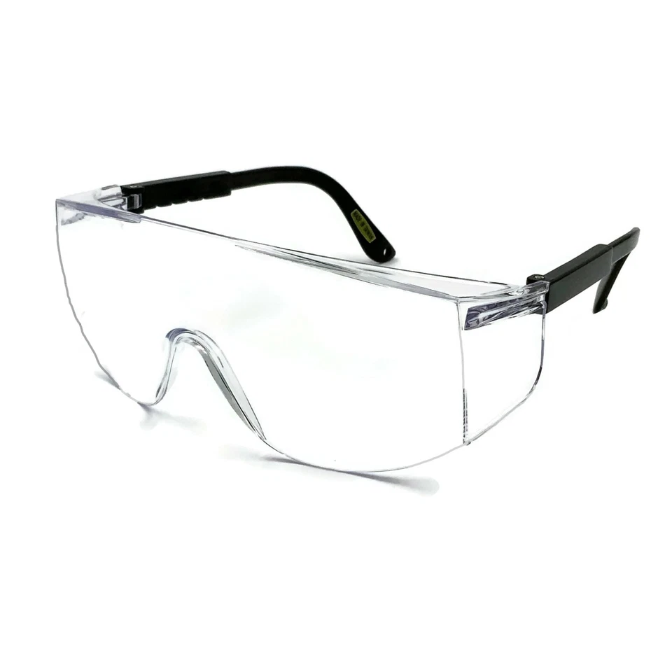 CIRCLE- 4 Pcs Safety Goggles Glasses Anti Fog Lens Black Chemical Work Lab Protective