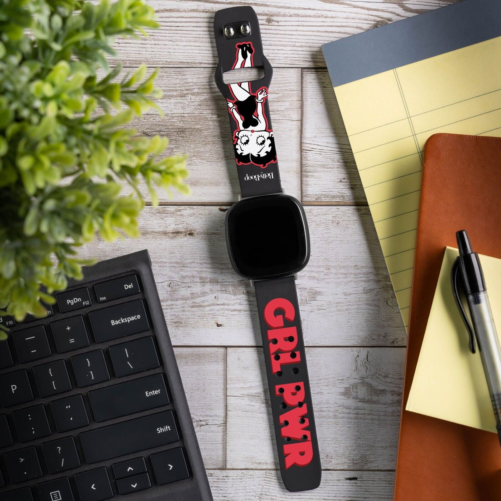 Betty Boop Girl Power HD Watch Band Compatible with FitBit Versa 3 & Sense (20mm Long Girl Power) by Affinity Bands