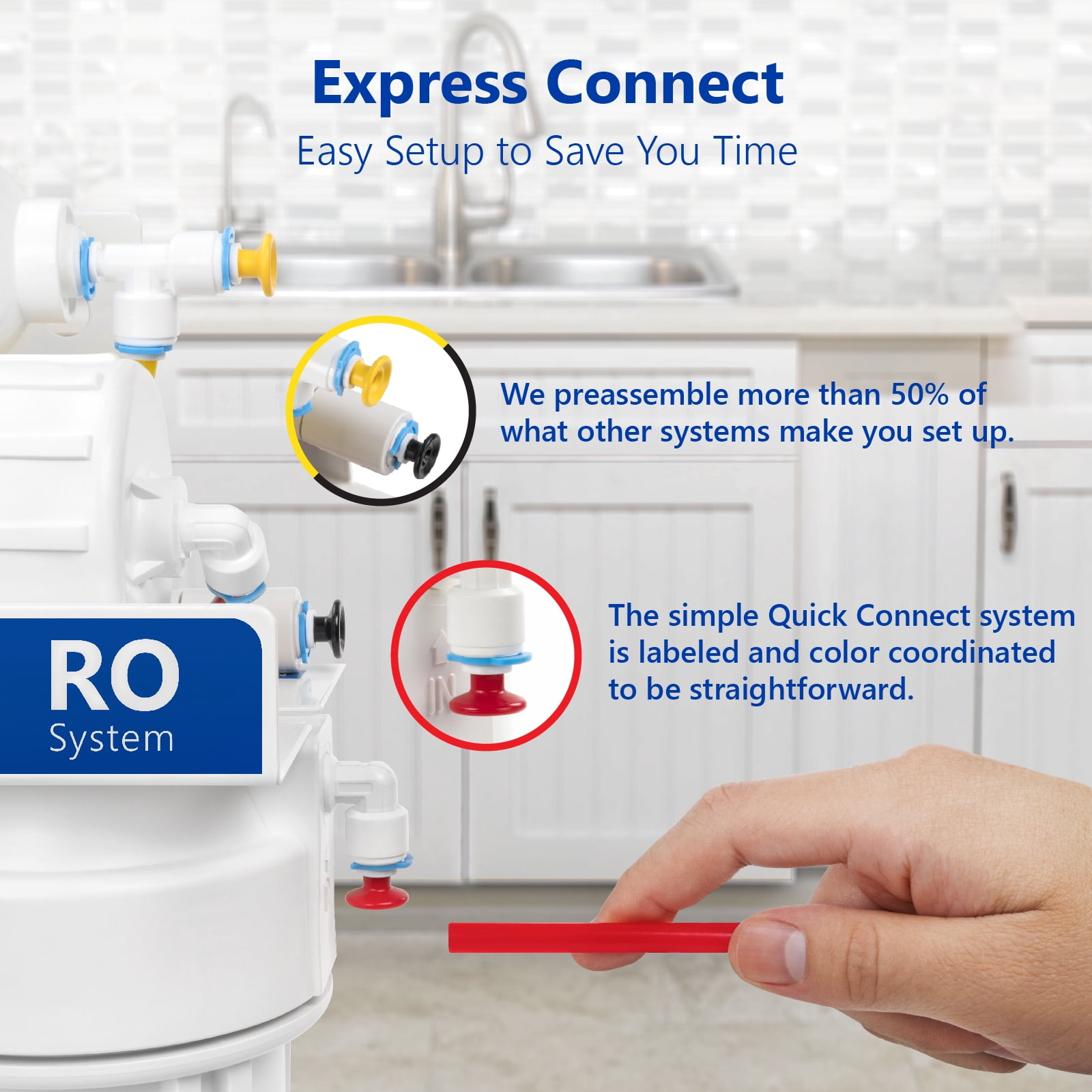 Ultraviolet Reverse Osmosis Water Filtration System – RO UV w/ Gauge – 100 GPD