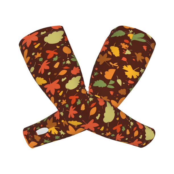 Balery Autumn Leaves Mangas Refrescantes para Brazos para Hombre y Mujer – Transpirables y Absorbentes de Humedad para Mujeres, Hombres y Niños