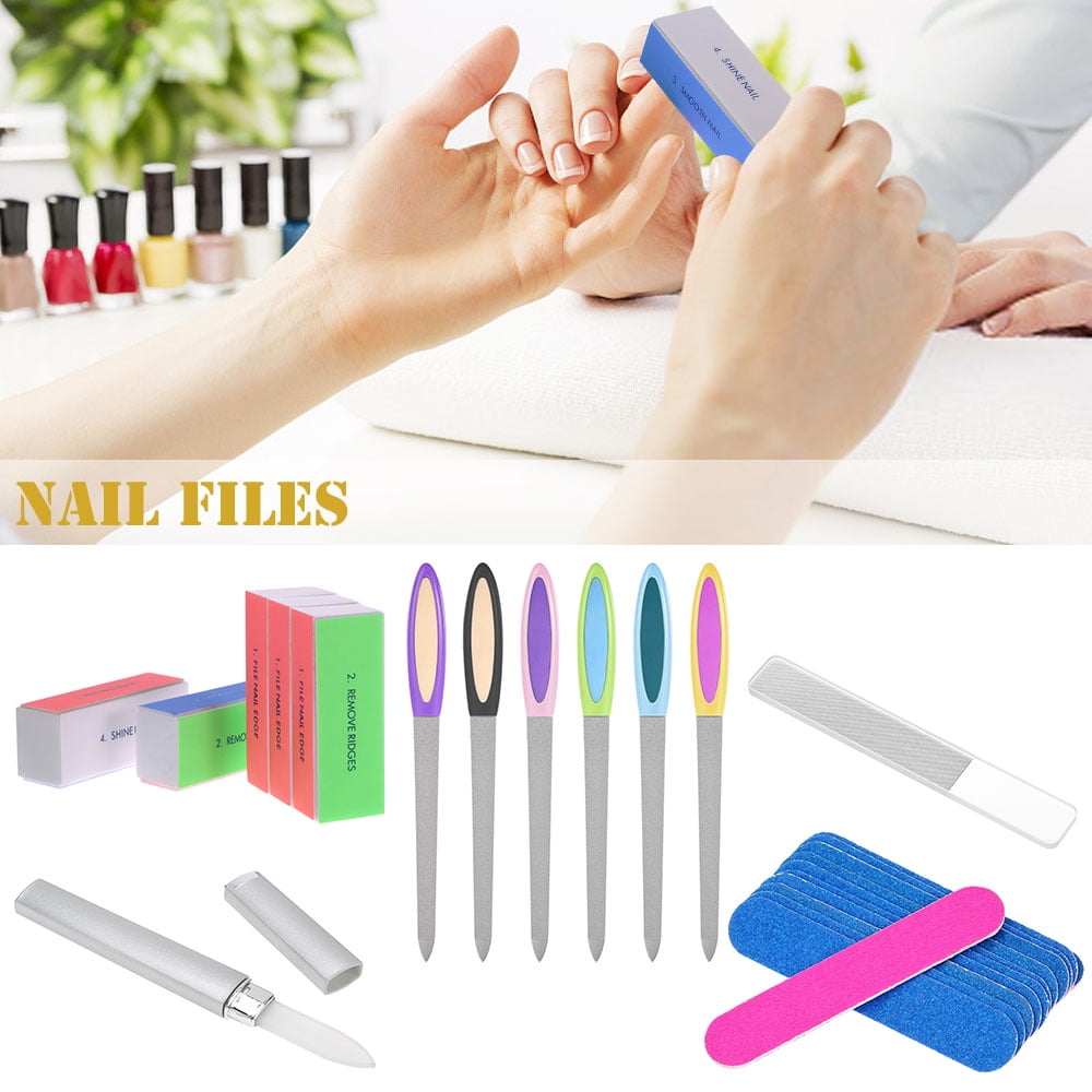 1Pc Nail Filer Buffer Crystal Glass Manicure Device Nail Sanding
