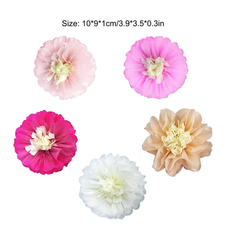 unbranded Paper Flowers Decorations for Wall Handmade Handicraft Convenient  Artificial Wedding Blossoms for Anniversary Party Decor Pink 15cm 