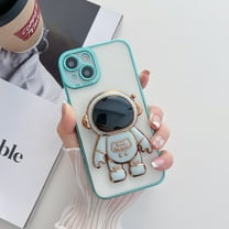 Dteck Cosmonaut Hard PC Soft TPU Phone case for iPhone XS Max,Rubber Shockproof Astronaut Kickstand Transparent Case for iPhone XS Max 6.5 inch,Green