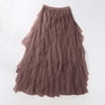 thumbnail image 2 of vigerkar Women's Tulle Skirt A-Line High Midi Length Elastic Waist Tutu Skirts Tiered Skirt (Khaki, XXL), 2 of 4