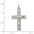 thumbnail image 2 of White Sterling Silver Charm Pendant Polished Squared Cross Crucifix, 2 of 3