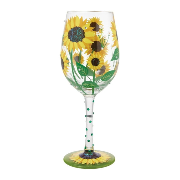Lolita Sunflower Hand Painted Wine Glass 15oz