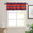 thumbnail image 3 of nqOlkjepod Colorful Striped Farmhouse Short Window Curtain Valances, Farmhouse Modern Rainbow Lines Art Rod Pocket Kitchen Valances for Living Room Bedroom Bathroom Cafe, 1 Panel - 42" x 18", 3 of 8