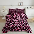 thumbnail image 2 of Castle Fairy Cheetah Print Girl 3-Piece Full Size Comforter Sets,Black Pink Bedding Comforter Set,Abstract Gradient Lightweight Bedding Sets,Super Cozy Room Decor, 2 of 8