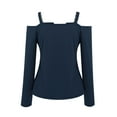 thumbnail image 5 of AXXD Basic Business Casual Tops for Women Summer 2024 Ladies V Neck Casual T-Shirts Long Sleeve Pullover Blouse Tops, 5 of 5