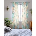 thumbnail image 3 of Beach Coastal Sheer Curtains 84 Inch Length 2 Panels Set for Living Room/Bedroom, Summer Coral Starfish Nautical Ocean Vintage Kitchen Curtains Grommet Semi-Sheer Curtains Window Treatments 52"x84"x2, 3 of 7