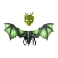 thumbnail image 4 of Disfraz de dragón para adultos, juego de rol, alas de dinosaurio y máscara para carnaval y mascarada. Verde, 4 of 9