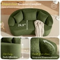 thumbnail image 3 of COOLHUT 65" 3 Seater Sofa Couch, Plush Floor Sofa Couch with Cozy Cushions & 3 Pillows, Curved Back Teddy Fabric Sofa for Living Room, Small Space, Green (Sofa-in-a-Box), 3 of 11