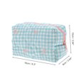 thumbnail image 2 of Unique Bargains 1 Pc Plaid Bow Makeup Bag for Travel Vacation Polyester Blue, 2 of 5