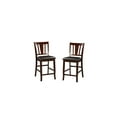 thumbnail image 2 of Rustic Wooden High Chairs - Set of 2 - Dining Room Chairs - Dark Brown & Black Finish - Modern Farmhouse Style, 2 of 2