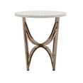 thumbnail image 3 of Weston Home Natasha Champagne Gold Glam Round End Table With White Faux Marble Top, 3 of 5