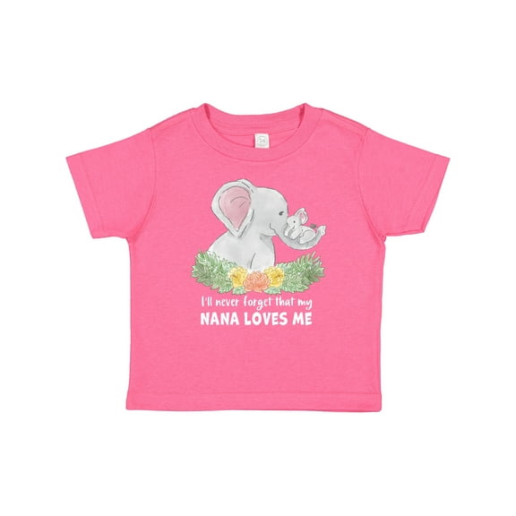 Inktastic I'll Never Forget That My Nana Loves Me with Cute Elephants Boys or Girls Baby T-Shirt