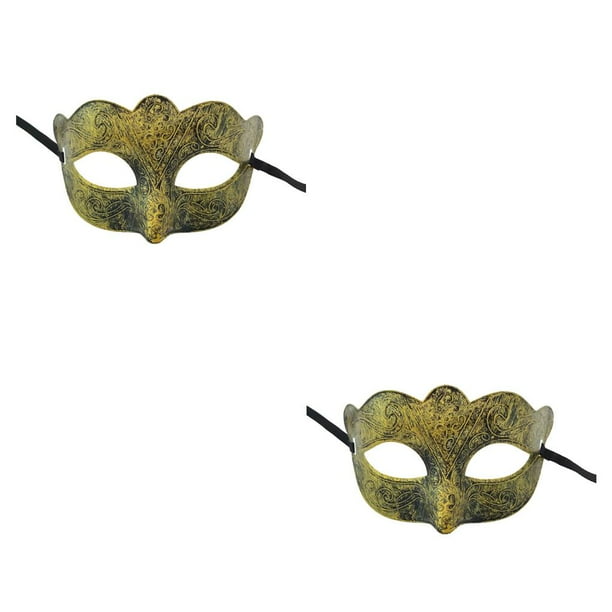 Minnieouse Half Face Eyes Antiguo Horror Prom Traje Accesorios Vestido Fiesta Rendimiento Decoración Regalos Halloween Caballero oro antiguo 2piezas Minnieouse CBP252044