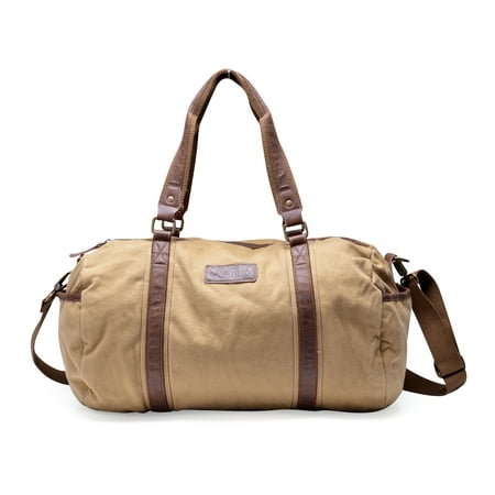 Gootium Vintage Canvas Duffel Bag Travel Tote Shoulder Gym Bag Weekend Bag,