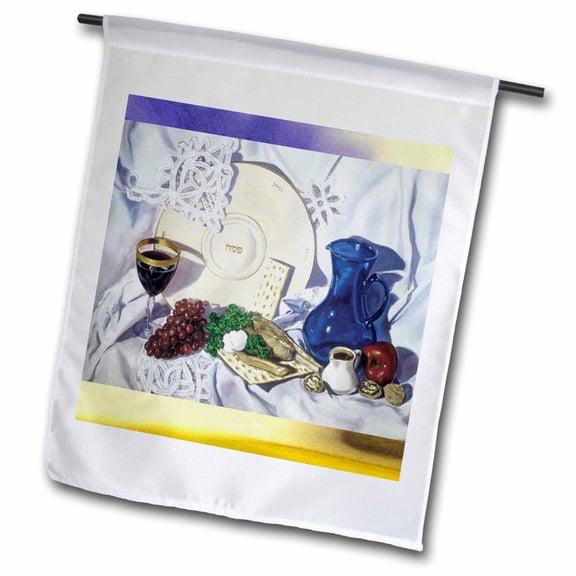 3dRose Passover Seder - Garden Flag, 18 by 27-inch