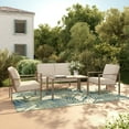 thumbnail image 1 of Mainstays Cobble Hill 4-Piece Steel Outdoor Conversation Set with Cushions, Cream, 1 of 10