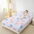 thumbnail image 4 of Feelyou Cartoon Love Heart Bed Sheets, Blue Pink Artwork King Sheets, Teens Kids Boys Girl Sheet Set, Ultra Soft Bedroom Decor, 4-Piece, 4 of 7