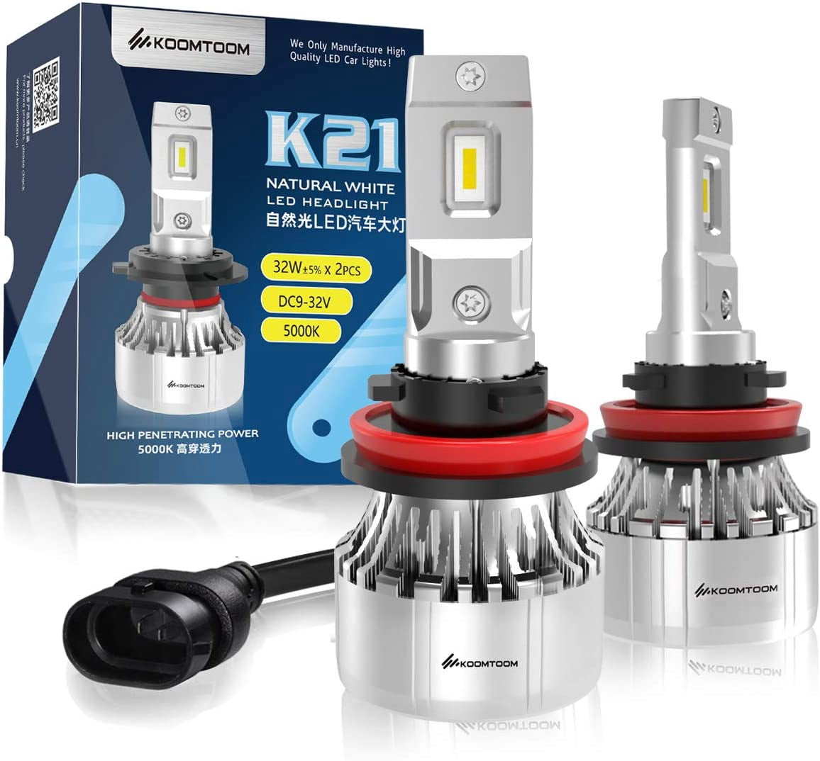 LED Headlight Bulbs H11 5000K – Super White 5K Light Kit, 2 Bulbs For ...