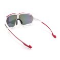 thumbnail image 4 of Xloop Oversized Mirror Lens Wrap Around Plastic Riding Sport Sunglasses White Red - Orange Mirror, 4 of 4