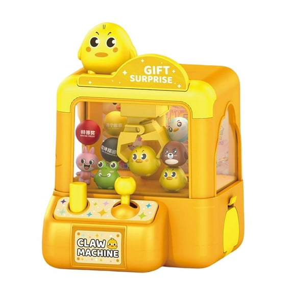 Mini Vending Machine Girls Toys,Claw Machine Arcade Toy with LED Light & Adjustable Sound,Portable Tabletop Arcade Game with Joystick & Animal Prizes,Fun Skill Development & Travel Toy Gift