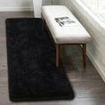 thumbnail image 2 of Luxury Fluffy Area Rug Runner Modern Shag Rugs for Bedroom Living Room, Super Soft and Comfy Carpet, Cute Carpets for Kids Nursery Girls Home, 2x6 Feet Black, 2 of 9