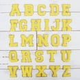 thumbnail image 1 of Nvzi Juego de 26 parches de felpa brillantes con 26 letras para planchar - Tela de chenilla amarilla, borde dorado brillante - Se pueden coser y planchar - Altura: 8 cm (3,15 pulgadas), 1 of 5