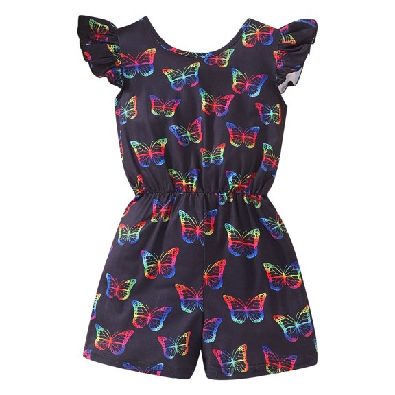 MZXELPRJD Girls Body Suit Backless Butterfly 3t Girl Clothes Fly Sleeve Jumpsuit Girl Clothes Size 8-9 Year Old Outfits Sets Baby Girls Outfits Onesies Boy