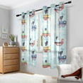 thumbnail image 2 of Yayeee Window Curtains Set of 2 for Living Room Light Filtering 63"x52", Colorful Trains, 2 of 7
