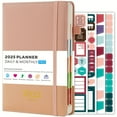 thumbnail image 3 of 2025 Daily & Monthly Planner for Adults with Hourly Time Slots, Hardcover Leather Agenda, 4 Planning Sheets, 12 Monthly Tabs, English Language, Productivity & Goal Achievement Tool, 3 of 6
