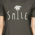 thumbnail image 2 of Smile Palm Tree Dark Grey Womens Graphic Tshirt Short Sleeve Top, 2 of 4
