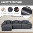 thumbnail image 3 of MOONMISS 122" Modern L Shaped Modular Sectional Sofa, Boneless Couches for Living Room with Ottoman,4 Seater Convertible Chenille Cloud Couch Sofa Set, No Assembly Required,Black, 3 of 8