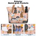 thumbnail image 2 of Tote Bag for Women - Dachshund and Flower Shoulder Bag - Large Utility Work Duffle Bag with Zipper Handbag for Travel, Work, Sprots, 2 of 5