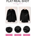 thumbnail image 4 of Women's Cardigan Sweater Cotton Button-Down Long Sleeve Oversized Cardigans,Black,XX-Large, 4 of 5